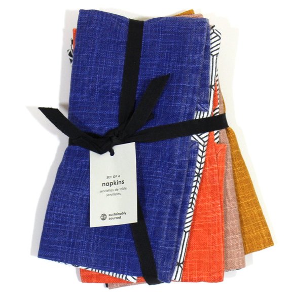 West Elm Other - West Elm Geo Colorblock Set of 4 Decorative Napkin